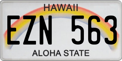 HI license plate EZN563