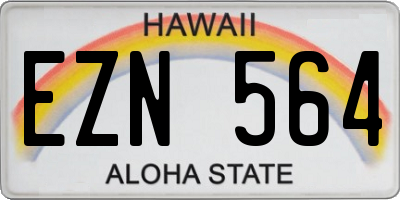 HI license plate EZN564
