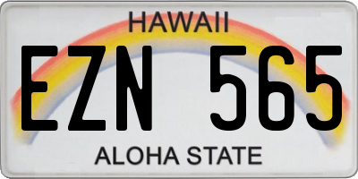 HI license plate EZN565