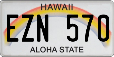 HI license plate EZN570