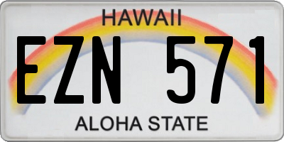 HI license plate EZN571