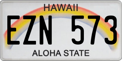 HI license plate EZN573