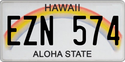 HI license plate EZN574