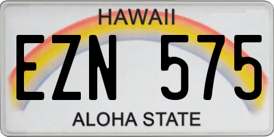 HI license plate EZN575