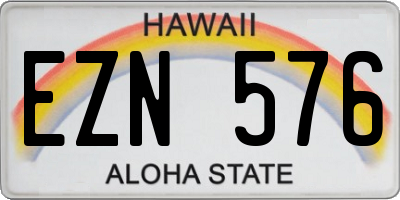 HI license plate EZN576
