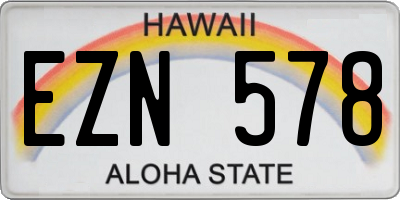 HI license plate EZN578