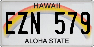 HI license plate EZN579