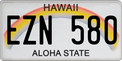 HI license plate EZN580