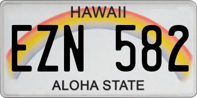 HI license plate EZN582