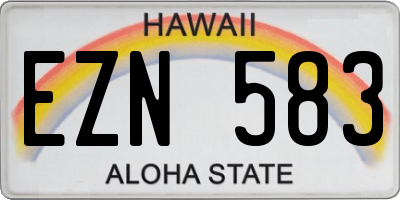HI license plate EZN583