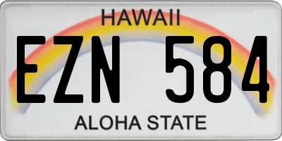 HI license plate EZN584