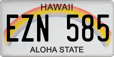 HI license plate EZN585