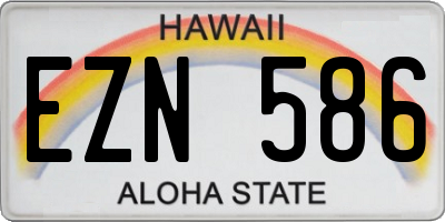 HI license plate EZN586