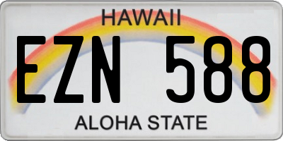 HI license plate EZN588