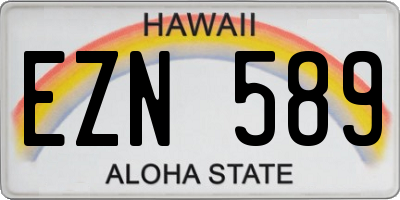 HI license plate EZN589