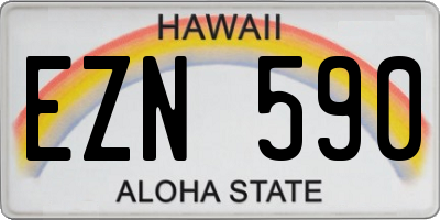 HI license plate EZN590
