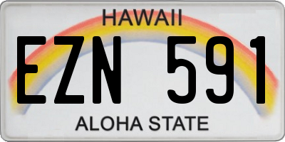 HI license plate EZN591