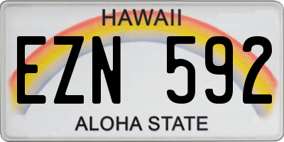 HI license plate EZN592