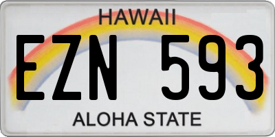 HI license plate EZN593