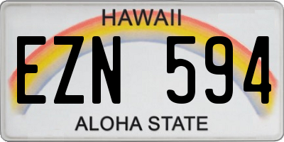 HI license plate EZN594