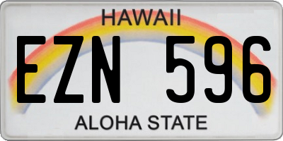 HI license plate EZN596