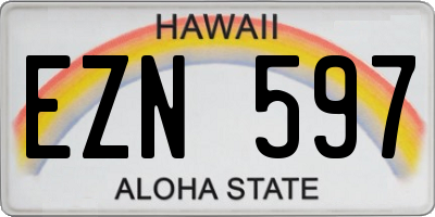 HI license plate EZN597