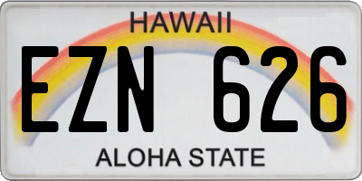 HI license plate EZN626