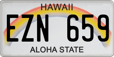 HI license plate EZN659