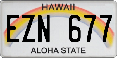 HI license plate EZN677