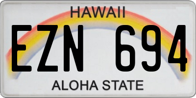 HI license plate EZN694