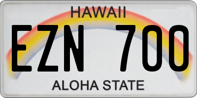 HI license plate EZN700
