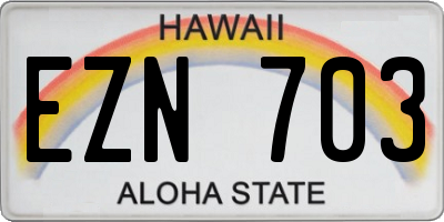 HI license plate EZN703