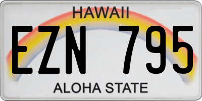 HI license plate EZN795