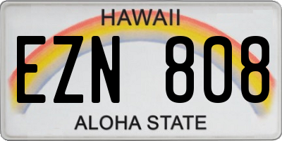 HI license plate EZN808