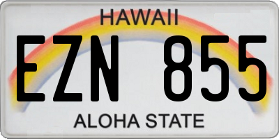 HI license plate EZN855