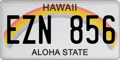 HI license plate EZN856