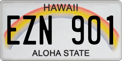 HI license plate EZN901