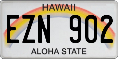 HI license plate EZN902