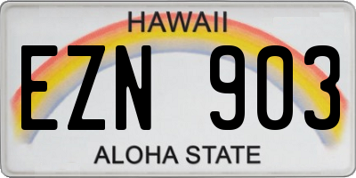 HI license plate EZN903