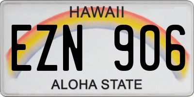 HI license plate EZN906