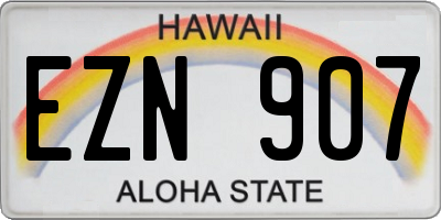 HI license plate EZN907