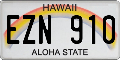 HI license plate EZN910