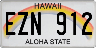 HI license plate EZN912
