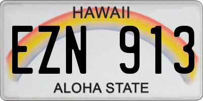HI license plate EZN913