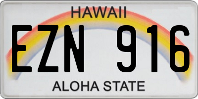 HI license plate EZN916