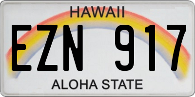 HI license plate EZN917