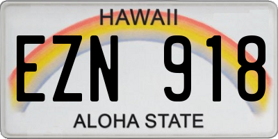 HI license plate EZN918