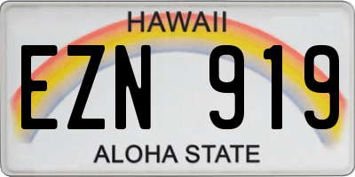 HI license plate EZN919