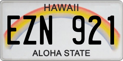HI license plate EZN921