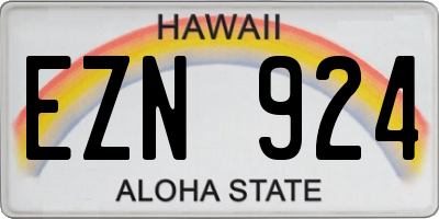 HI license plate EZN924